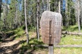 STANLEY, ID: Sign for the Sawtooth Wilderness in the Sawtooth National Recreation Area trails in Idaho on a sunny