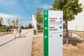 Hospital and emergency services signpost in Strasbourg Royalty Free Stock Photo