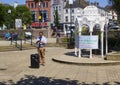 A Street preacher. Preaching the good news of salvation through faith alone in Jesus Christ in the Sunken Gardens Bangor Co Down