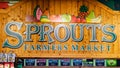 July 31, 2019 Sunnyvale / CA / USA - Sprouts Farmer`s Market supermarket sign displayed above the entrance to one of their store Royalty Free Stock Photo