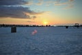 Fourth of July sunset over beautiful Panama City Beach, Fl USA Gulf of Mexico Royalty Free Stock Photo