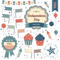 July 4th Badges, design elements and clipart Royalty Free Stock Photo