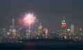 July 4th Celebration 2019 Jersey City and New York Skylines Royalty Free Stock Photo