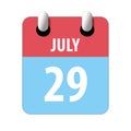 july 29th. Day 29 of month,Simple calendar icon on white background. Planning. Time management. Set of calendar icons for web