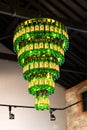July 29th, 2017, Distillers Walk, Midleton, Co Cork, Ireland - Chandelier made out of bottles inside the Jameson Experience