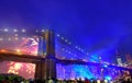 July 4th 2014 fireworks Brooklyn bridge Manhattan Royalty Free Stock Photo