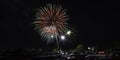 July 4th fireworks display in Prattville 2020 - panorama Royalty Free Stock Photo