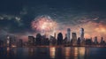 July 4th fireworks. Generative AI Royalty Free Stock Photo