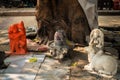 July 8th 2022 Haridwar India. Shiva Linga with other sacred and holy god statues under a bodhi or peepal tree