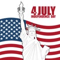 July 4th Independence Day of America. Statue of Liberty and USA Royalty Free Stock Photo
