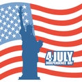 July 4th Independence Day of America. Statue of Liberty and USA Royalty Free Stock Photo