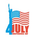 July 4th Independence Day of America. Statue of Liberty and USA Royalty Free Stock Photo