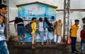 July 5th 2022 Katra, Jammu and Kashmir, India. Free Drinking water service for the pilgrims visiting Mata Vaishno Devi Cave Temple