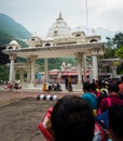 July 5th 2022 Katra, Jammu and Kashmir, India. People in queue at the entry gate check point. Shri Mata Vaishno Devi Shrine, a
