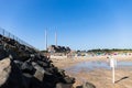 Sao Torpes, Portugal - the Sao Torpes beach, which is a local attraction as the water is heated by the power plant near it