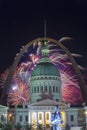 July 4th USA independence celebration fireworks, ST Louis Arch Grounds Royalty Free Stock Photo