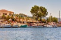 July 12, 2022, Turkey, Bodrum, city beach. People are sitting at the tables on the beach and admiring the sunset. Royalty Free Stock Photo