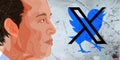 July 24, 2023, Twitter owner Elon changed the Twitter logo from a bird to an X. Elon Musk\'s silhouette, the X logo, and a