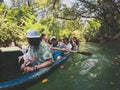 27 July 2022 - Ujung Kulon, Banten, West Java, Indonesia. Explore the river by canoe at the end of Kulon National Park Royalty Free Stock Photo