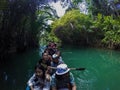 27 July 2022 - Ujung Kulon, Banten, West Java, Indonesia. Explore the river by canoe at the end of Kulon National Park Royalty Free Stock Photo