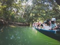 27 July 2022 - Ujung Kulon, Banten, West Java, Indonesia. Explore the river by canoe at the end of Kulon National Park Royalty Free Stock Photo