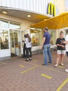 July 16, 2020 Ukraine, Kiev queue purchase McDonald`s restaurant