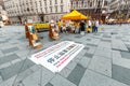 rally of members of a Chinese religious organization Falun Gong Royalty Free Stock Photo