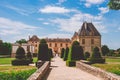July 19, 2017. Village Cormatin France burgundy region in summer. Museum old castle, fortress Ch teau de Cormatin in sunny weather