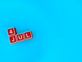 4 july word block Royalty Free Stock Photo