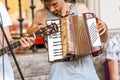 Street musician band group playing music