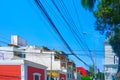 Jumble of messed up wires and cables in Lima Peru Royalty Free Stock Photo