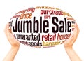 Jumble Sale word cloud hand sphere concept