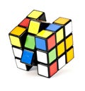 A jumbled rubiks cube toy Royalty Free Stock Photo