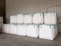 Jumbo bags that contain the rice , rice mill Thailand