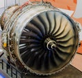 Jumbo jet Aircraft engine running Royalty Free Stock Photo