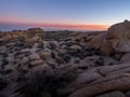 Jumbo Rocks at sunset in Joshua Tree National Park