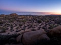 Jumbo Rocks at sunset in Joshua Tree National Park Royalty Free Stock Photo