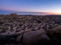 Jumbo Rocks after sunset n Joshua Tree National Park Royalty Free Stock Photo