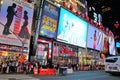 Big Apple Broadway lit up at night