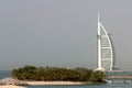 Jumeirah Beach and Burj Al Arab Hotel in Dubai Royalty Free Stock Photo