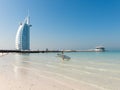 Jumeirah Beach and Burj al Arab Hotel in Dubai Royalty Free Stock Photo