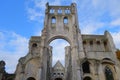 Jumieges Abbey. A skeleton of a gothic cathedral