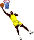 Jump of the basketball player