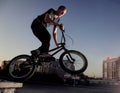 Jump on bmx bike Royalty Free Stock Photo