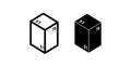 Jump Box icon, line color vector illustration