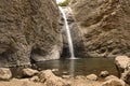 Jump Creek Falls waterfall, Marsing, Idaho in the Owyhee Mountains, left distant landscape Royalty Free Stock Photo