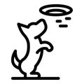 Jump dog park icon outline vector. Walk pet