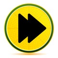 Jump forward icon lemon lime yellow round button illustration