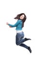 Jump of happy joyful young woman