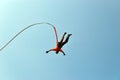 Jump off a cliff with a rope.Bungee jumping Royalty Free Stock Photo